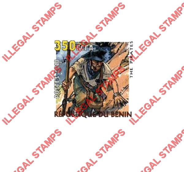Benin 2010 Pirates Illegal Stamp Deluxe Proof Sheet of 1 Benin 2010 Pirates Illegal Stamp Deluxe Proof Sheet of 1